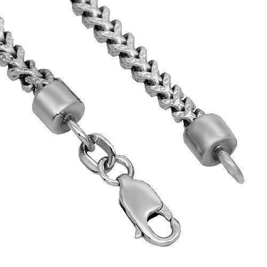 14K Solid White Gold Mens Franco Chain 3 mm